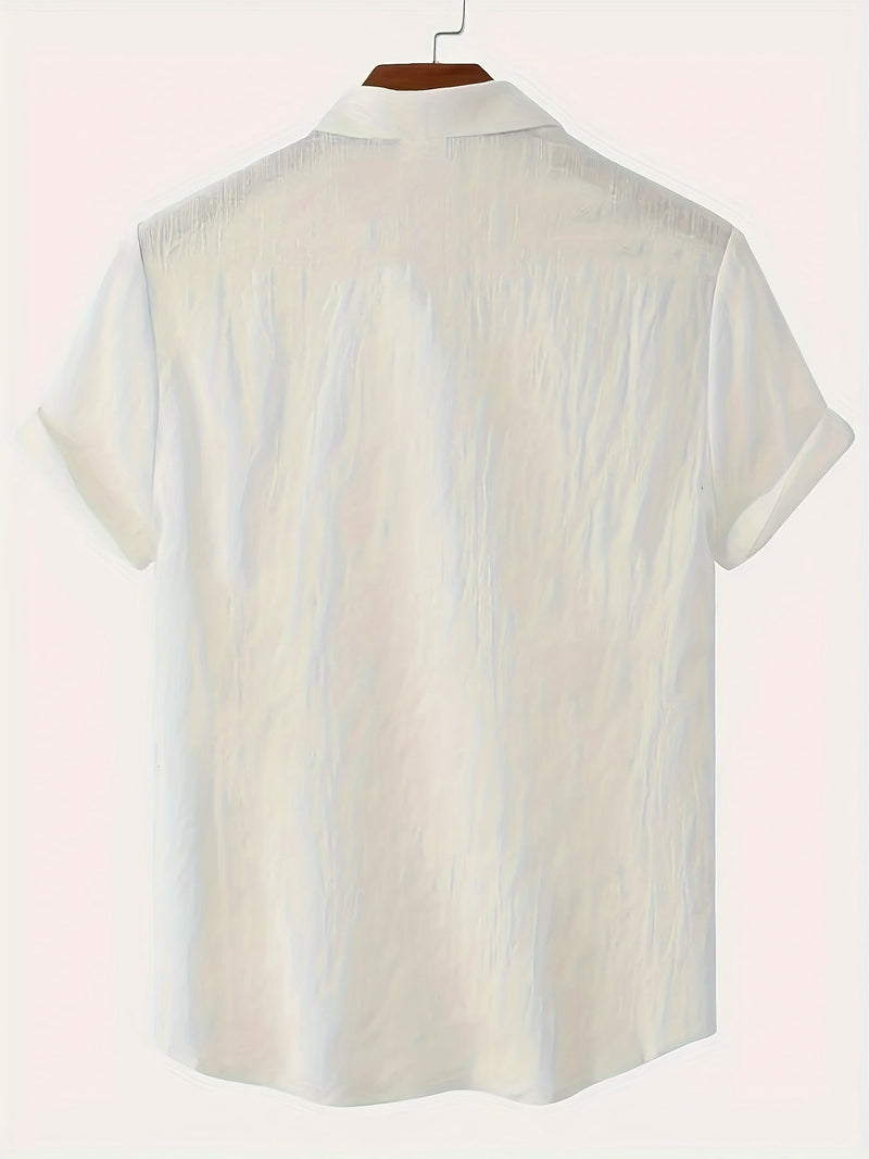 Colin - Lightweight Men's Short-Sleeved Shirt in Cotton and Linen Blend