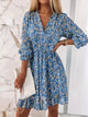 Nikki - Elegant Women's Dress with Floral Print and V-neck