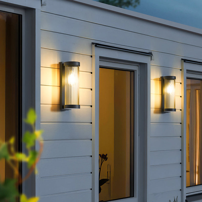 Solvaris – Outdoor Cylindrical Metal & Glass Wall Light