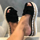 Helene - Trendy Woven Platform Sandals with Knotted Bow Detail