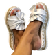 Helene - Trendy Woven Platform Sandals with Knotted Bow Detail
