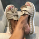 Helene - Trendy Woven Platform Sandals with Knotted Bow Detail