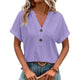 Alana - Women's Elegant Top with V-neck and Button Detail