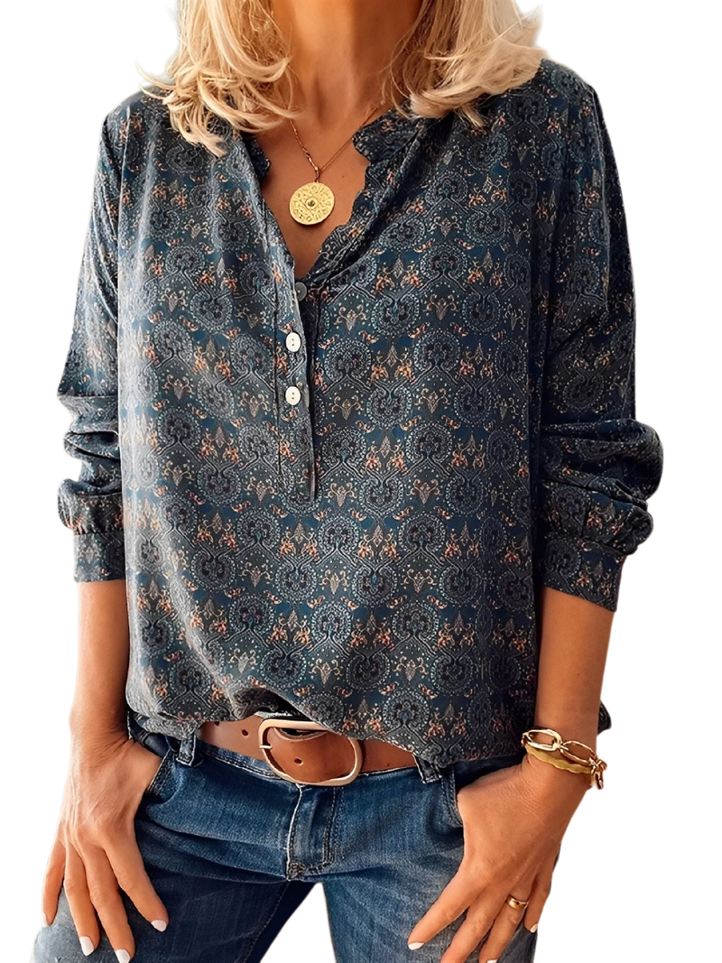 Linnea - Vintage Women's Blouse with Modern Comfort and Style