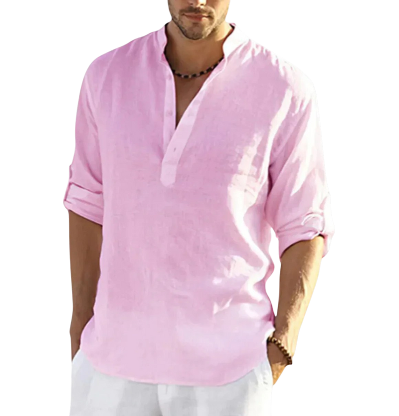 Everett - Elegant Men's Linen Shirt with Classic Collar