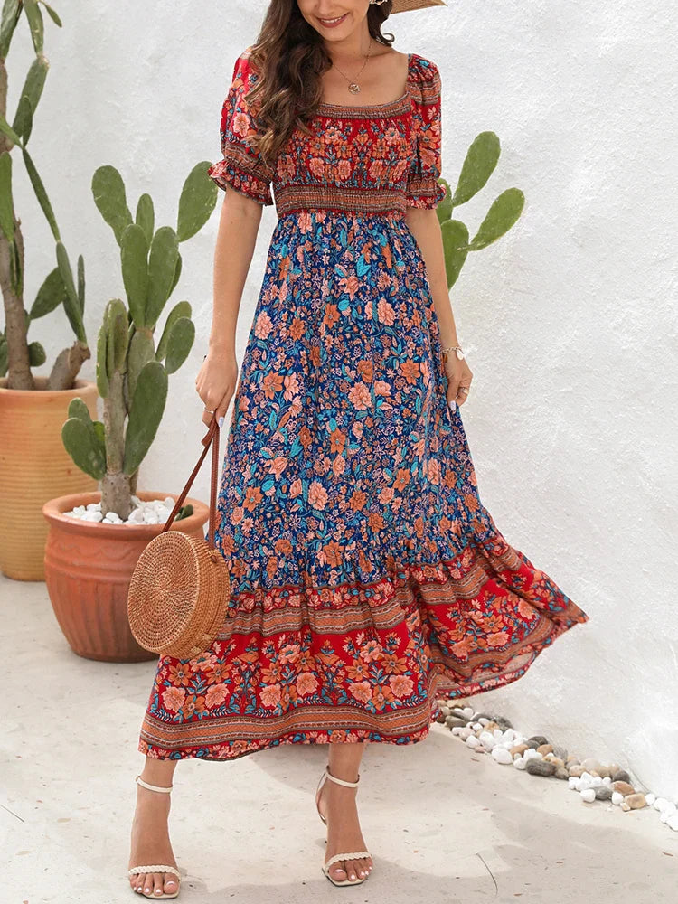 Rachel - Elegant Women's Floral Sundress for Summer Outings