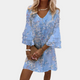 Susie - Women's V Neck Ruffle Sleeve Lightweight Dress