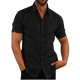 Jayden - Classic Linen Shirt for Men with Short Sleeves