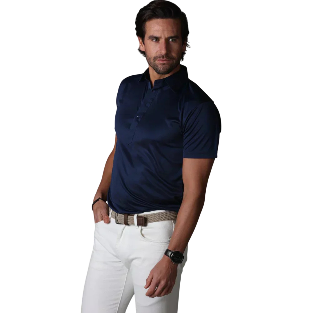 Albie - Stylish Men's Slim Fit Business Shirt in Navy Blue