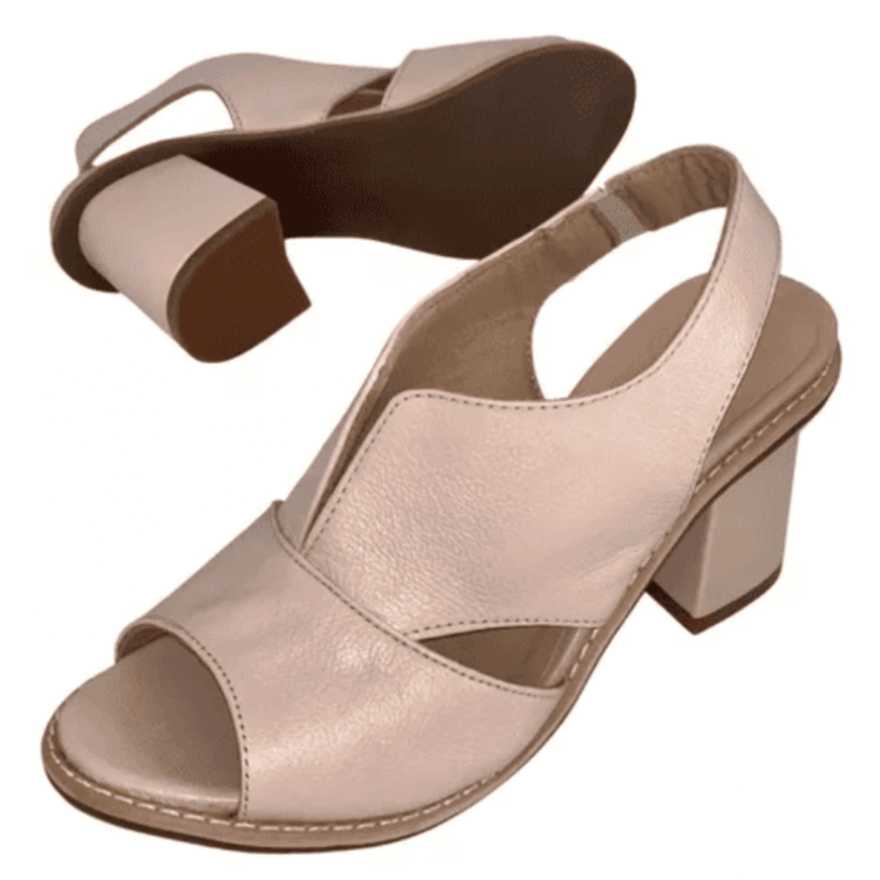 Rae - Stylish Women's Leather Sandals with Comfortable Block Heels