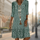 Abigail - Stylish Floral Print Dress with V-neck and 3/4 Sleeves