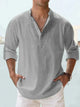 Terrence - Mens Open Collar Summer Shirt Linen Blend Casual