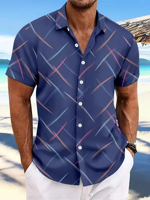 Elmer - Stylish Patterned Shirt for Modern Men in High-Quality Linen