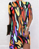 Nerida - Stylish Women's Fashion Dress with Batwing Sleeves and Charming Patterns
