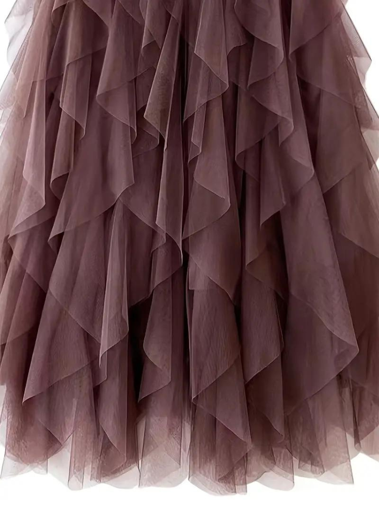 Lenora - Flattering Ruffle Skirt for Women in Soft Pink