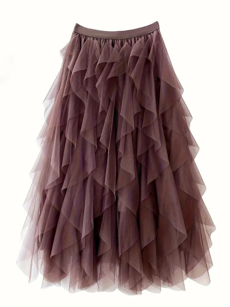 Lenora - Flattering Ruffle Skirt for Women in Soft Pink