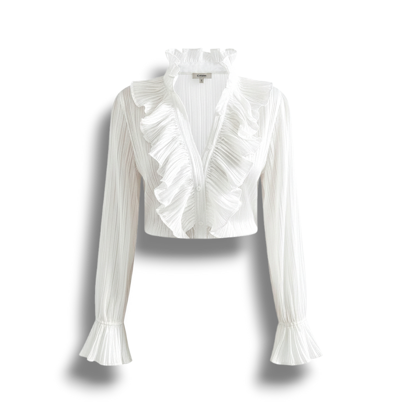 Viola - Elegant Ruffled Chiffon Blouse for Feminine Style