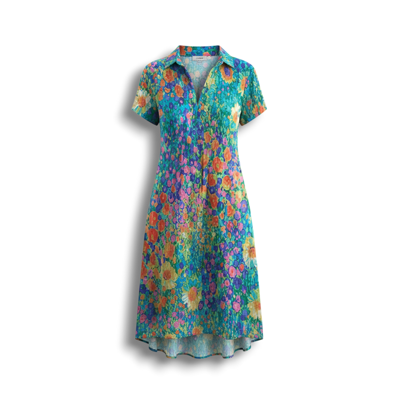 Renata - Boho Chic Summer Dress with Bold Floral Print