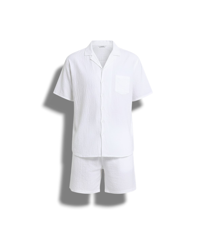 Barry - Luxurious Men's Linen Shirt and Beach Shorts Set