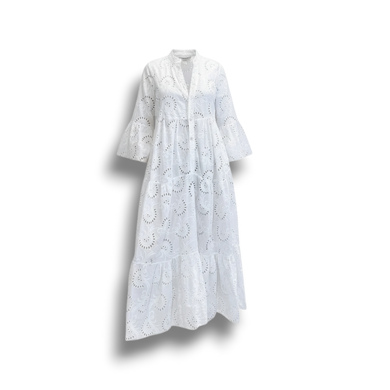 Marigold - Stylish Women's Embroidered Dress with Cutouts and Flowing Silhouette