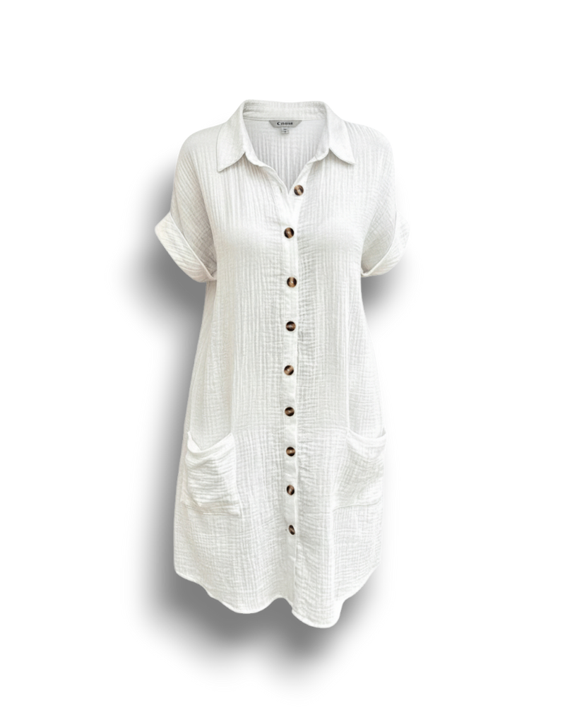Sidonie - Versatile Women's Shirt Dress for Effortless Elegance and Comfort