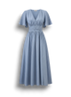 Vespera - Elegant Long Dress for Women with V-neck and Short Sleeves