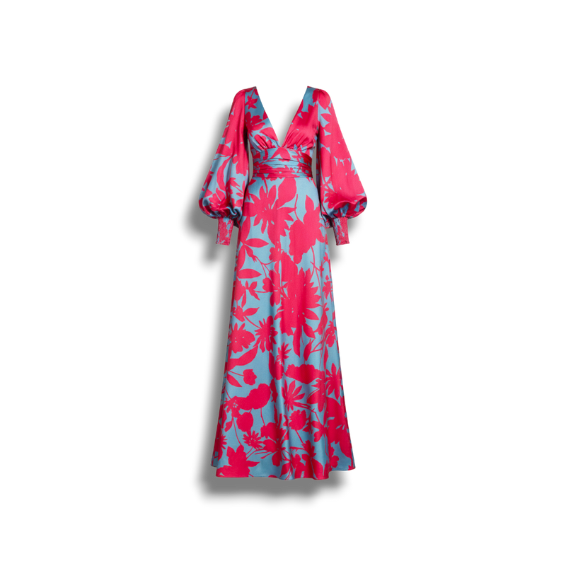 Mitzi - Stylish V-neck Dress with Boho Puff Sleeves
