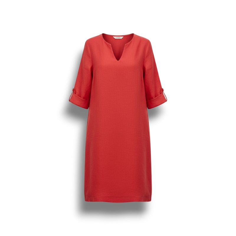 Jaliyah - Elegant Linen Summer Dress with V-Neck for Women