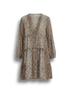 Safira - Elegant Women's Leopard Dress with V-neck and Puff Sleeves