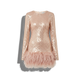 Sophie - Glamorous Evening Dress with Sequins and Feather Hem