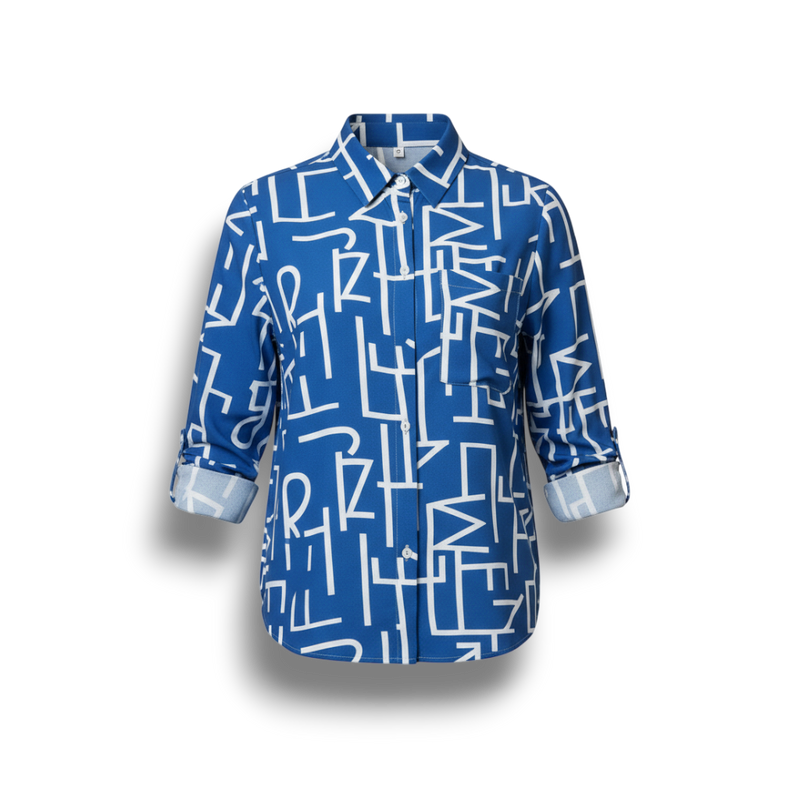 Judith - Vibrant Geometric Print Blouse for Effortless Style