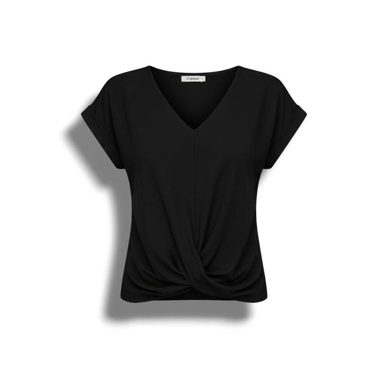 Kari - Stylish Lightweight Blouse with V-neck and Twist Detail