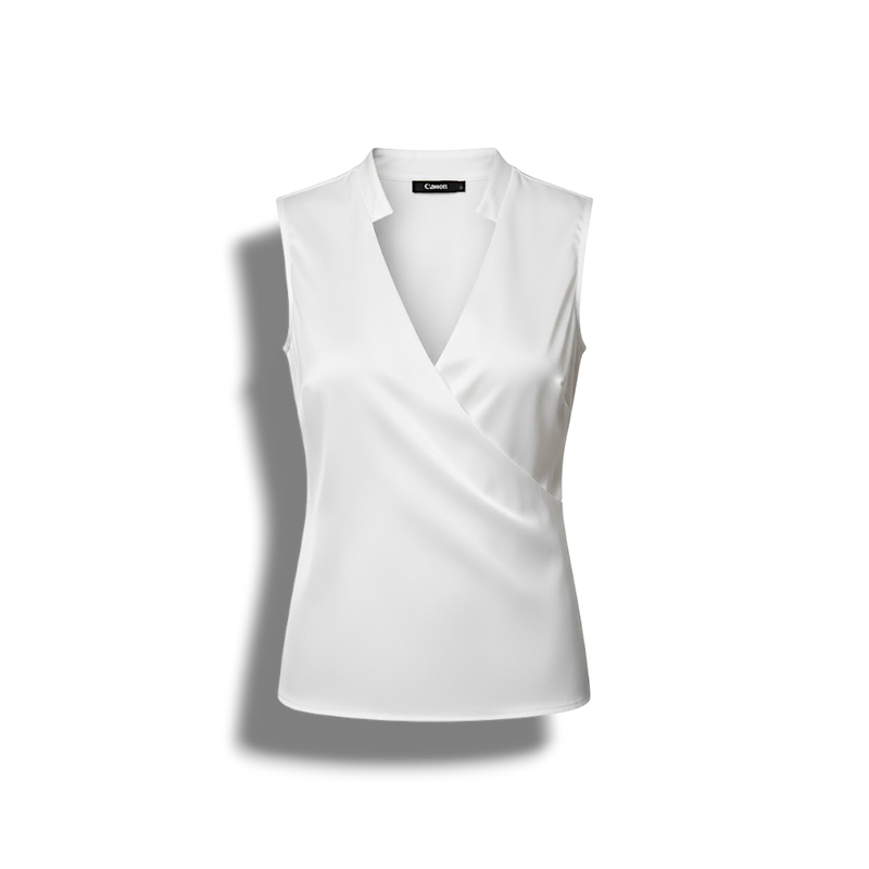 Hermione - Floral Women's Blouse with V-neck and Sleeveless Design