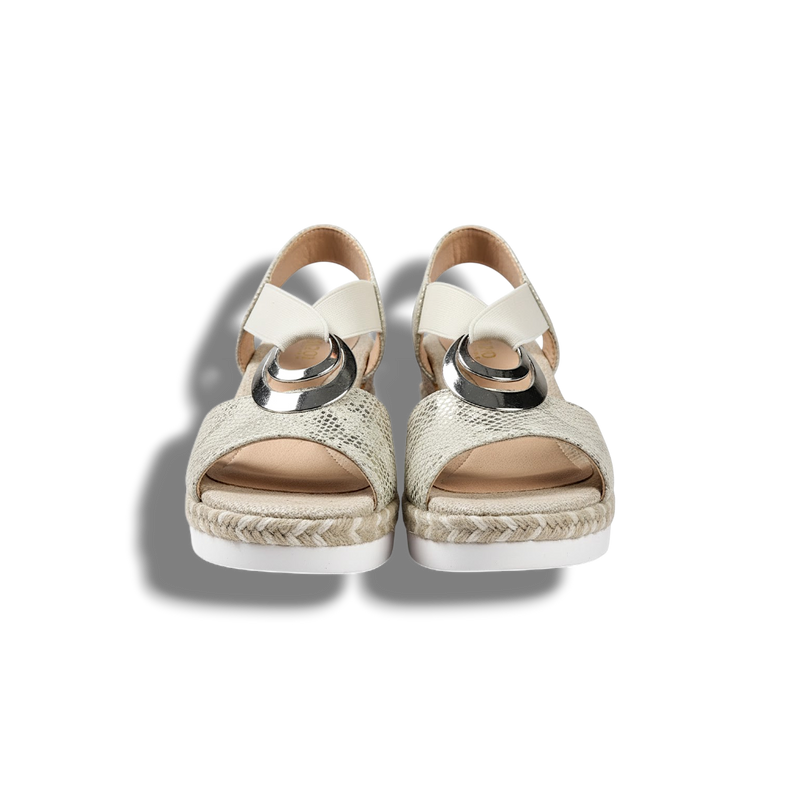 Rosaline - Stylish Wedge Sandals with Snake Print and Comfortable Design
