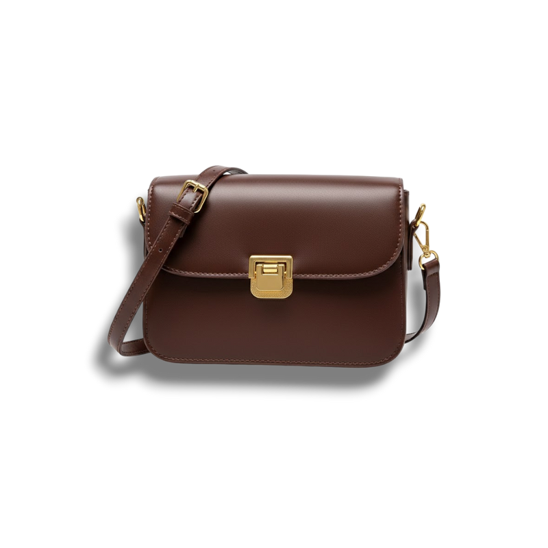 Roberta - Elegant Square Leather Shoulder Bag with Adjustable Strap