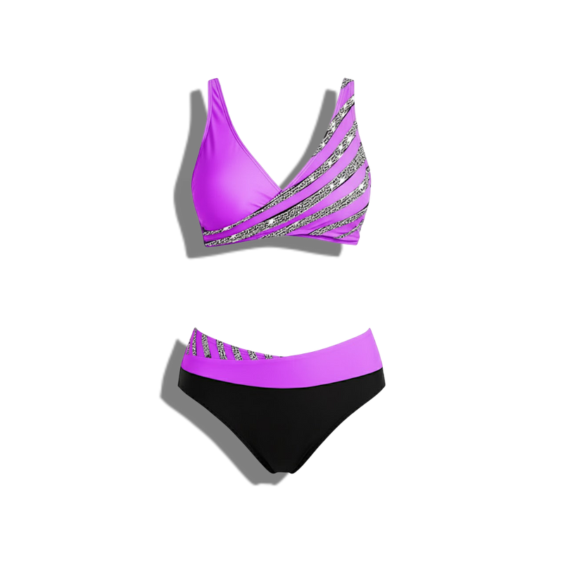 Philippa - Elegant Striped Printed Bikini Set for Women
