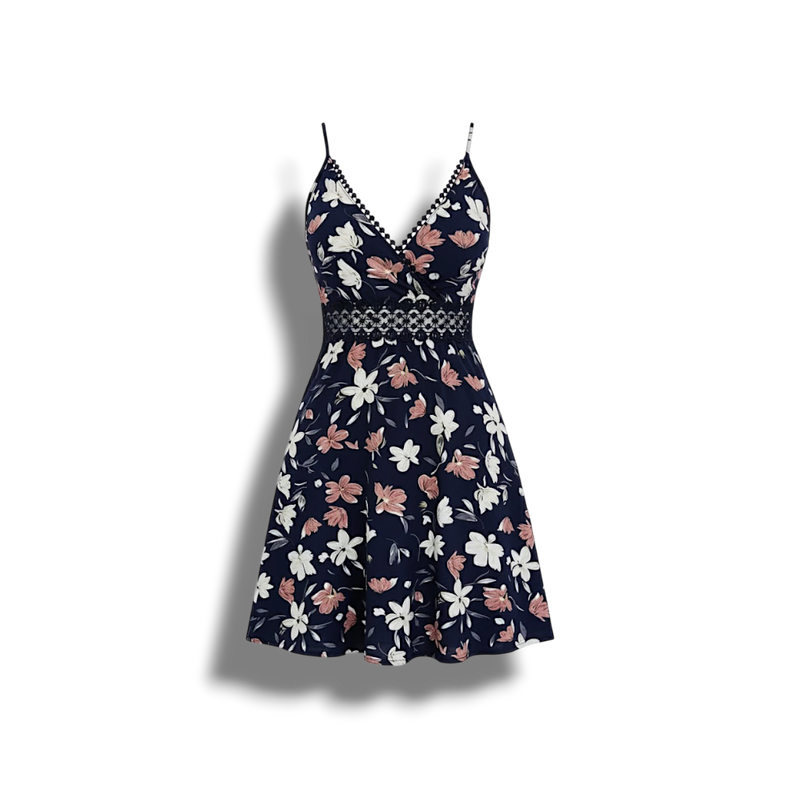 Regina - Chic Women's Dress with Spaghetti Straps and Lace Detail
