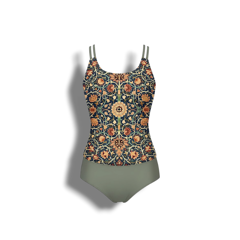 Lorraine - Elegant Modern Tankini with Stylish Printed Straps