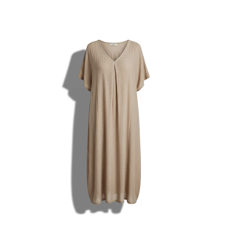 Gloria - Elegant Women's V-neck Midi Dress for Effortless Style