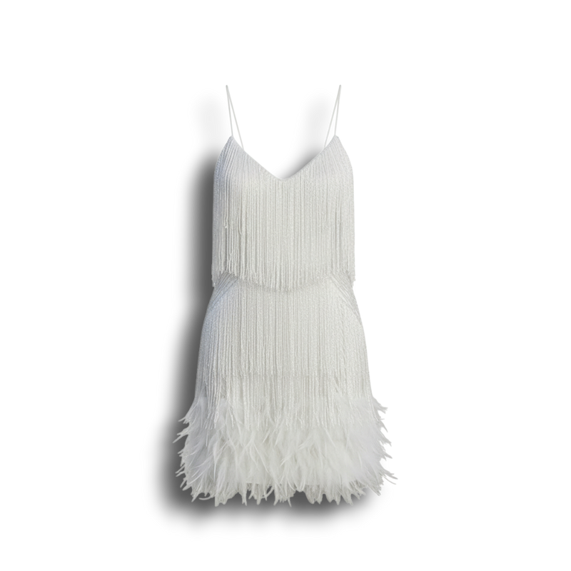 Idella - Stylish Cocktail Dress with Trendy Fringe Design