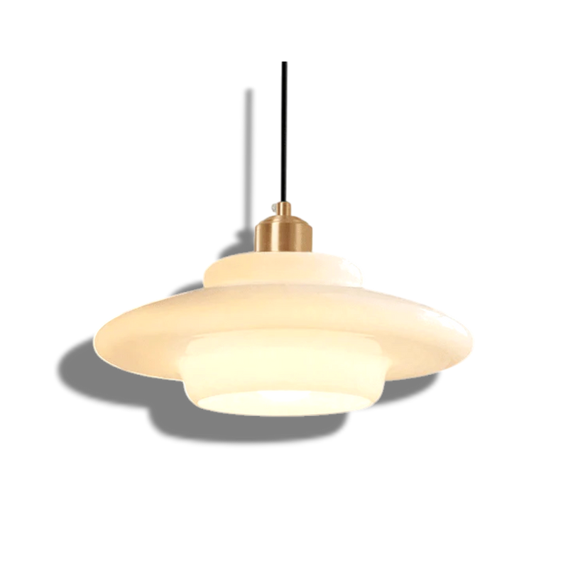 Calmara - Mid Century Milk Glass Pendant Light With White Globe