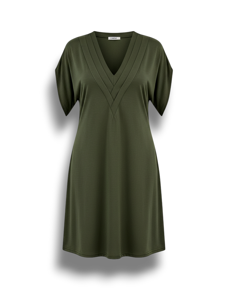 Soraya - Elegant Women's V-neck Dress for Timeless Style