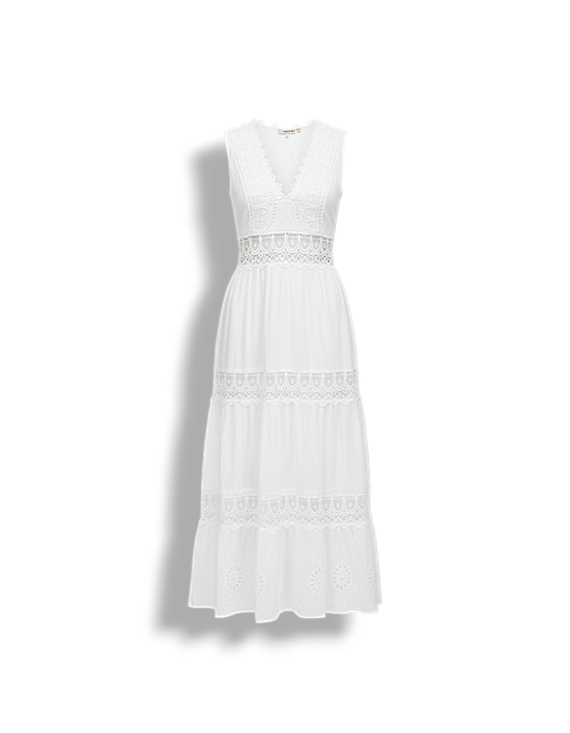 Marlee - Elegant Sleeveless Lace Dress with V-neck Design