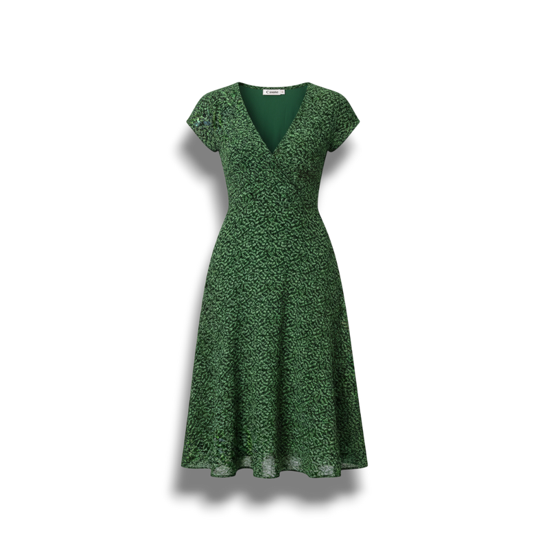 Maylee - Elegant Summer Dress with V-neck and Floral Print