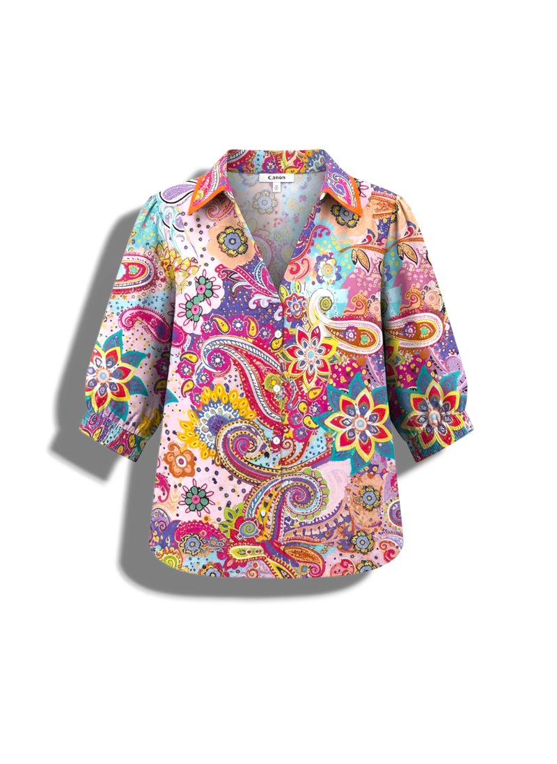 Irelyn - Trendy Women's Shirt with Mandala Print and Relaxed Fit
