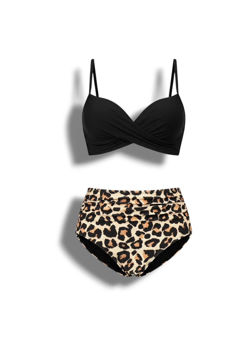 Kay - Stylish Women's Bikini Set with Floral and Leopard Print