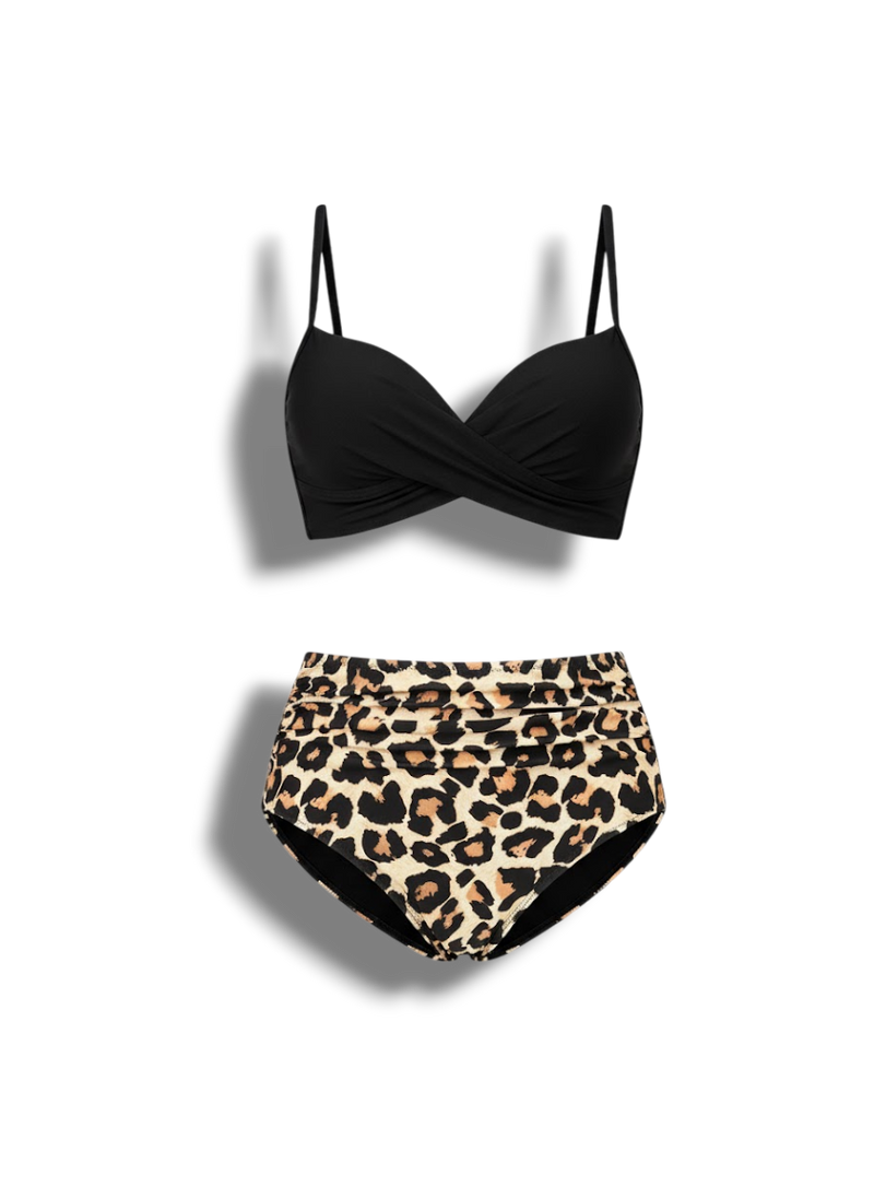 Kay - Stylish Women's Bikini Set with Floral and Leopard Print