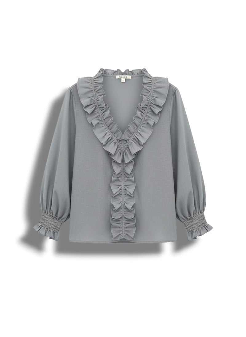 Joni - Women's Elegant Blouse with Ruffle Detailing and Comfortable Fit