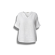 Rahima - Elegant Women's White V-Neck Linen Blouse with Semi-Sheer Quality