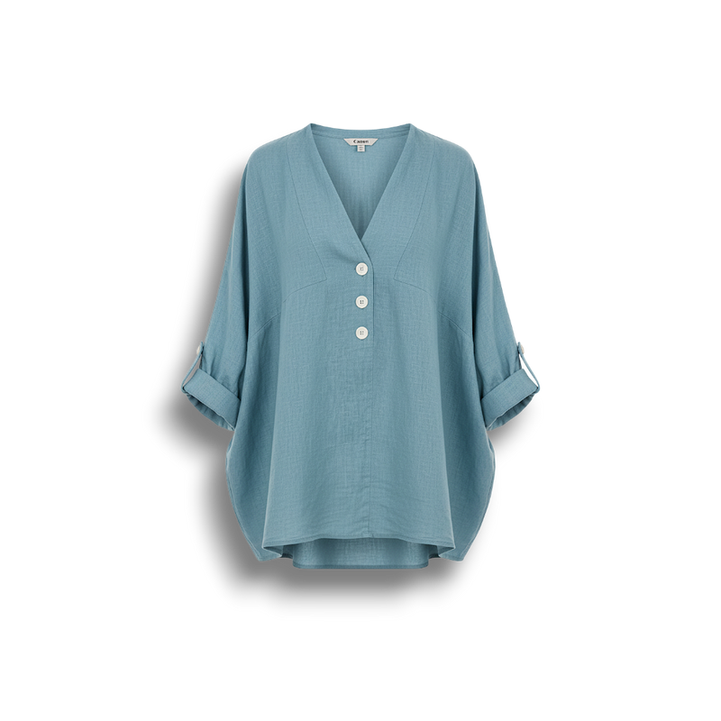 Kaylee - Relaxed Fit Cotton Linen Blouse with Oversized Silhouette